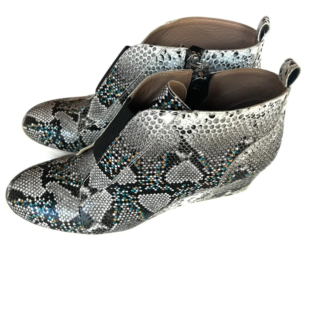 Linea Paolo Snake Skin Print Wedge Sneakers